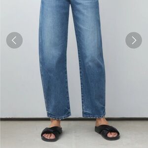 AYR The Knockout Barrel Leg Jeans in Hot  Take Size 28
